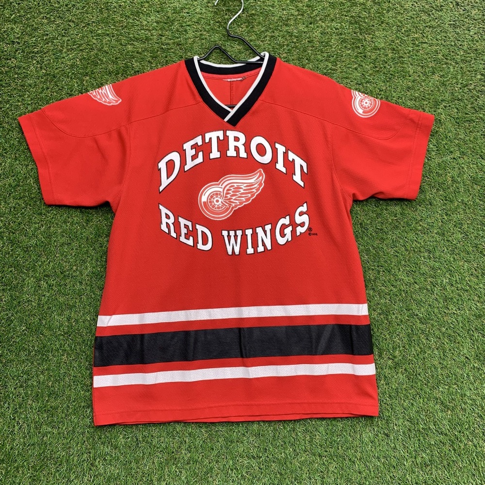 Detroit Red Wings Jersey Mens Large Red NHL Hockey Shirt Throwback Winning Goal